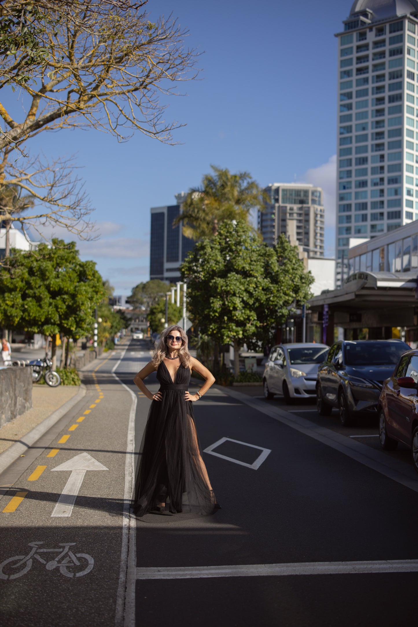 Full length tulle gown