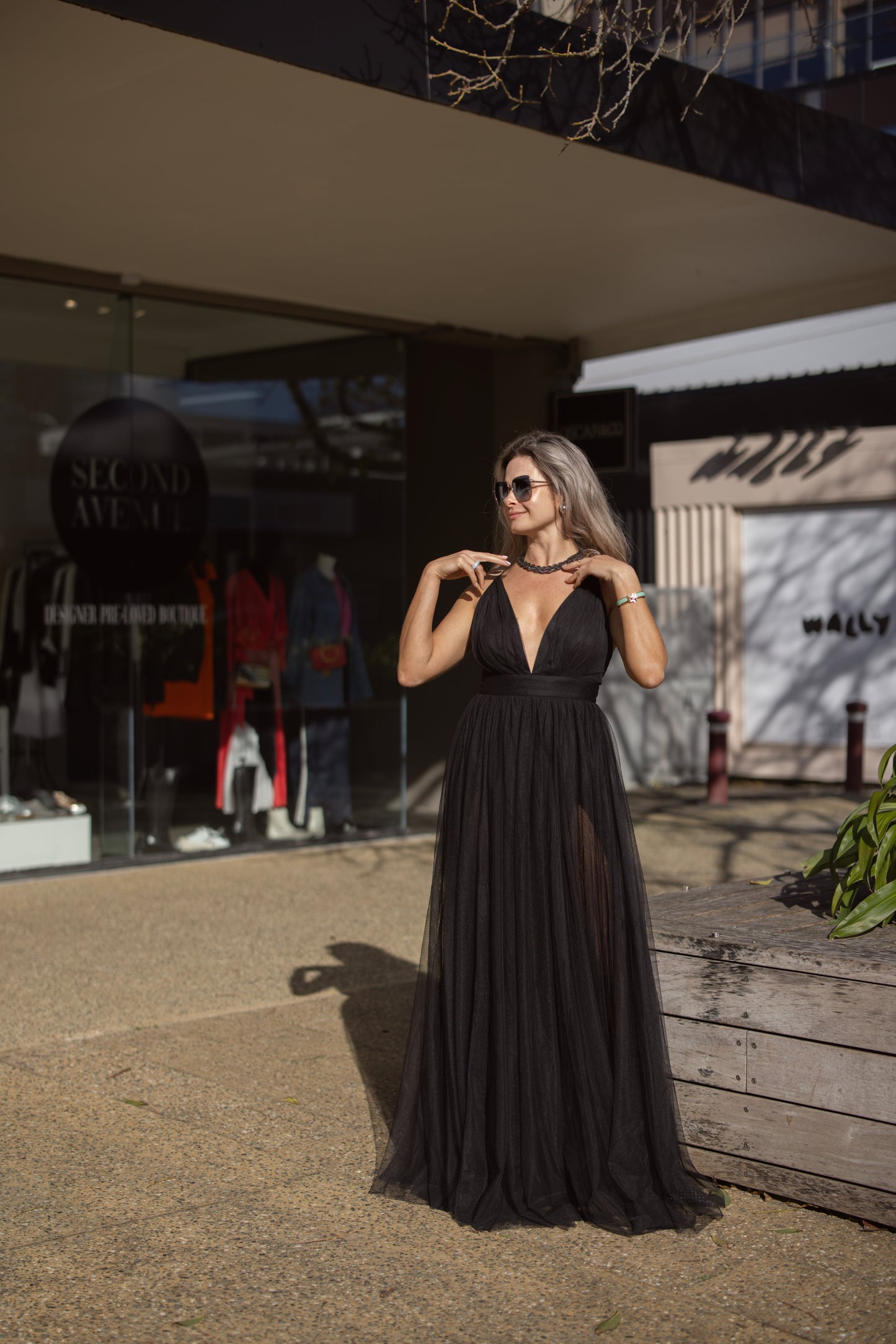 Full length tulle gown