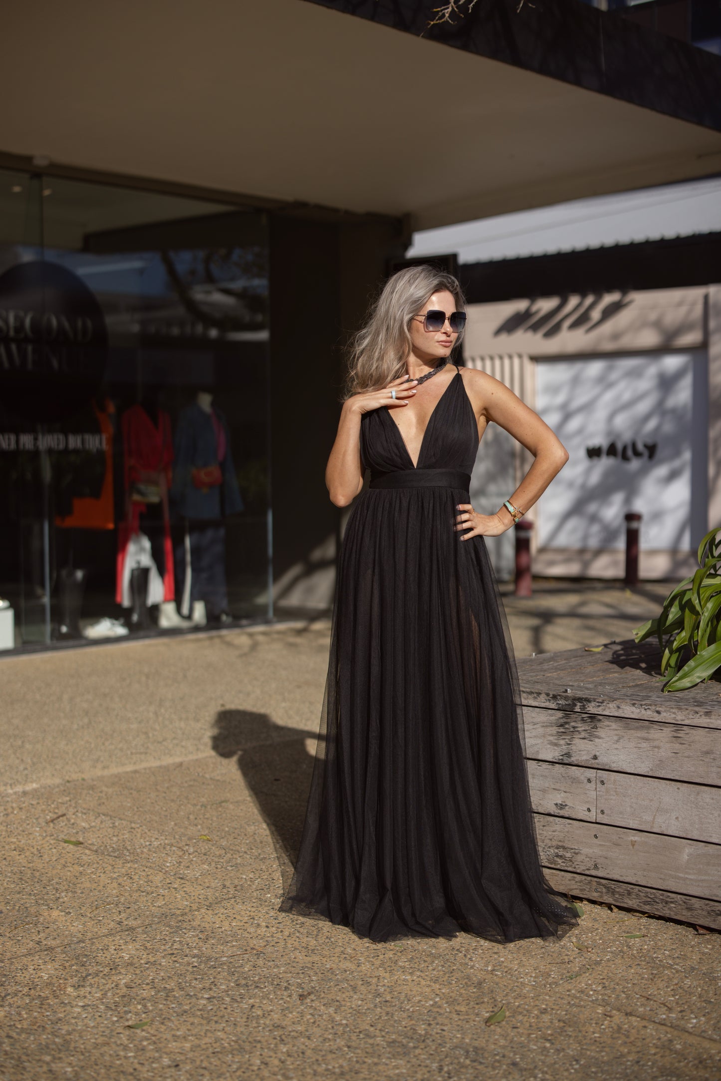 Full length tulle gown
