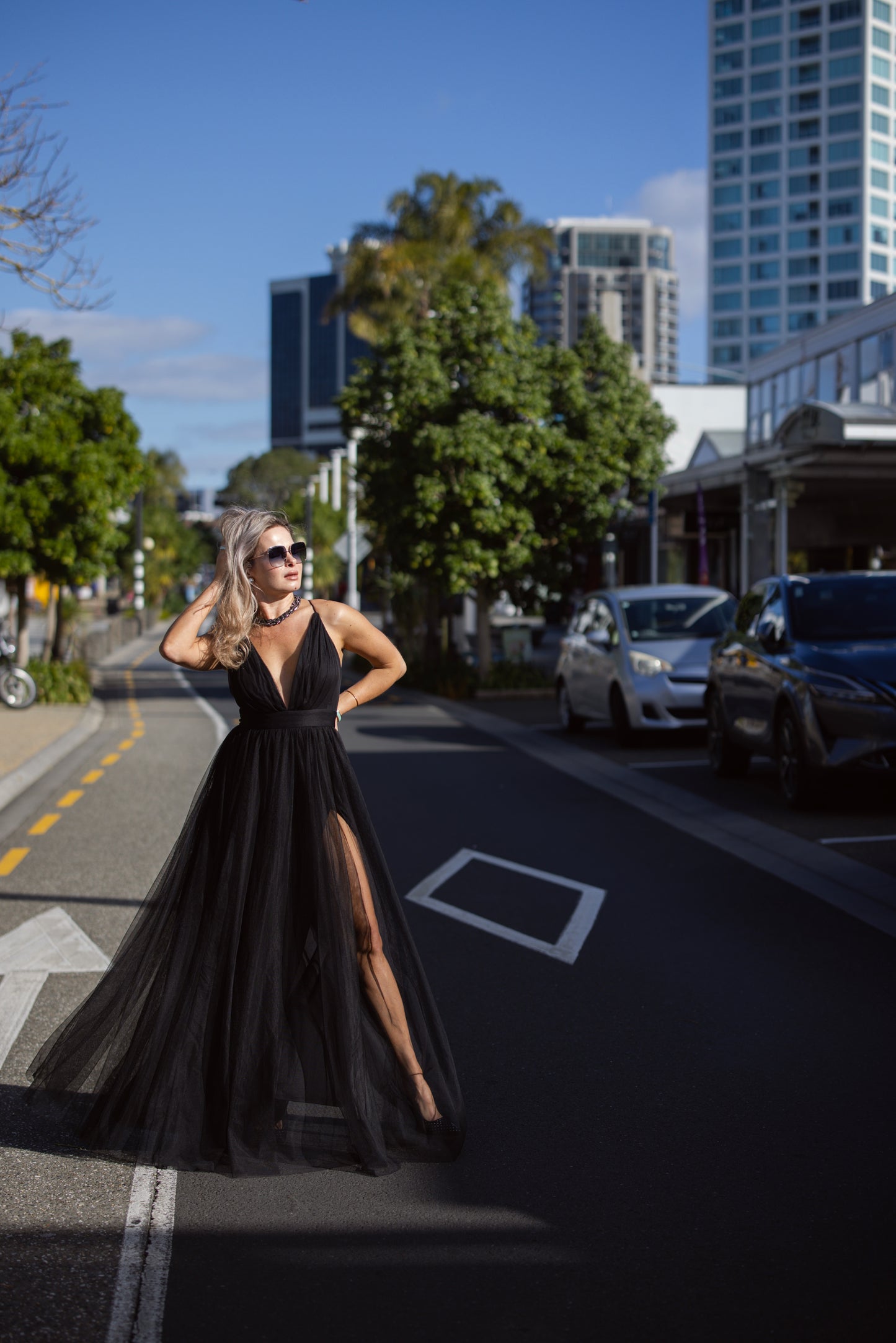 Full length tulle gown