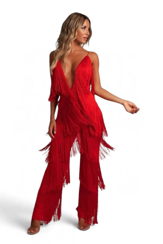 Meshki fringe playsuit