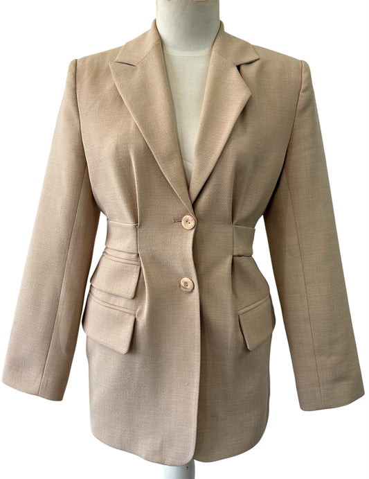 Nocturne Tan Belted Blazer