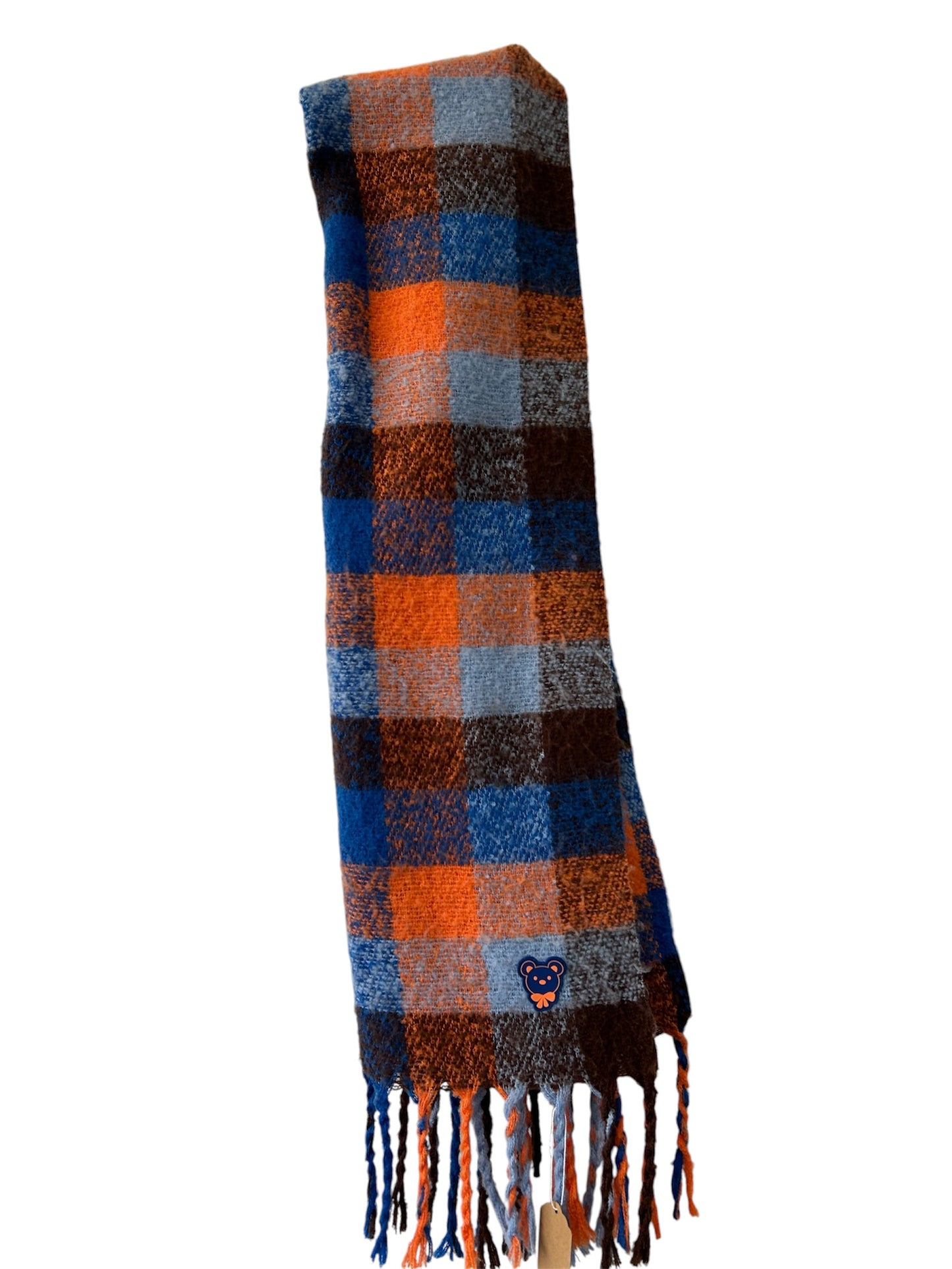 Orange and Blue Plaid Scarf
