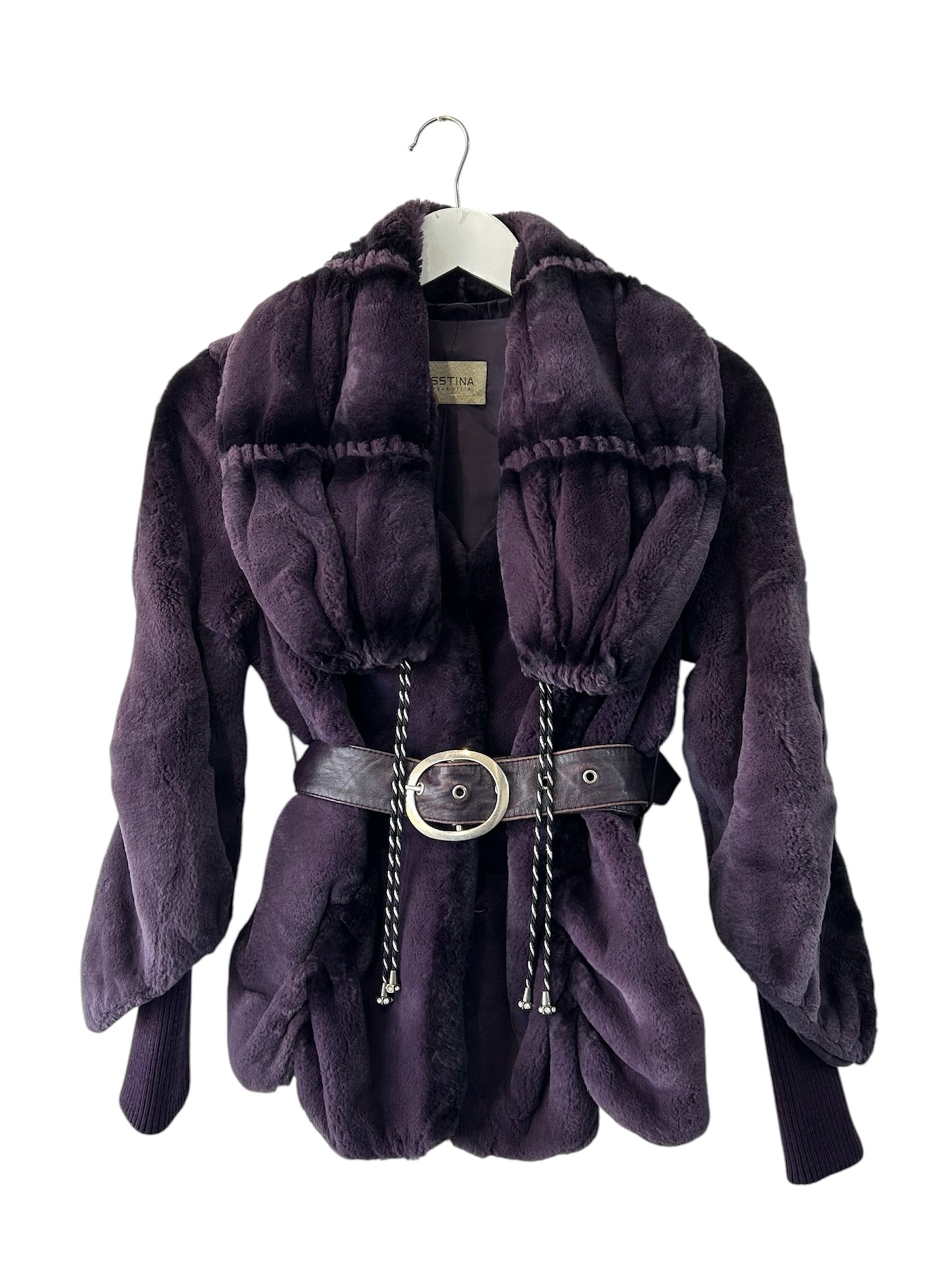 Purple Rex Rabbit Fur Coat