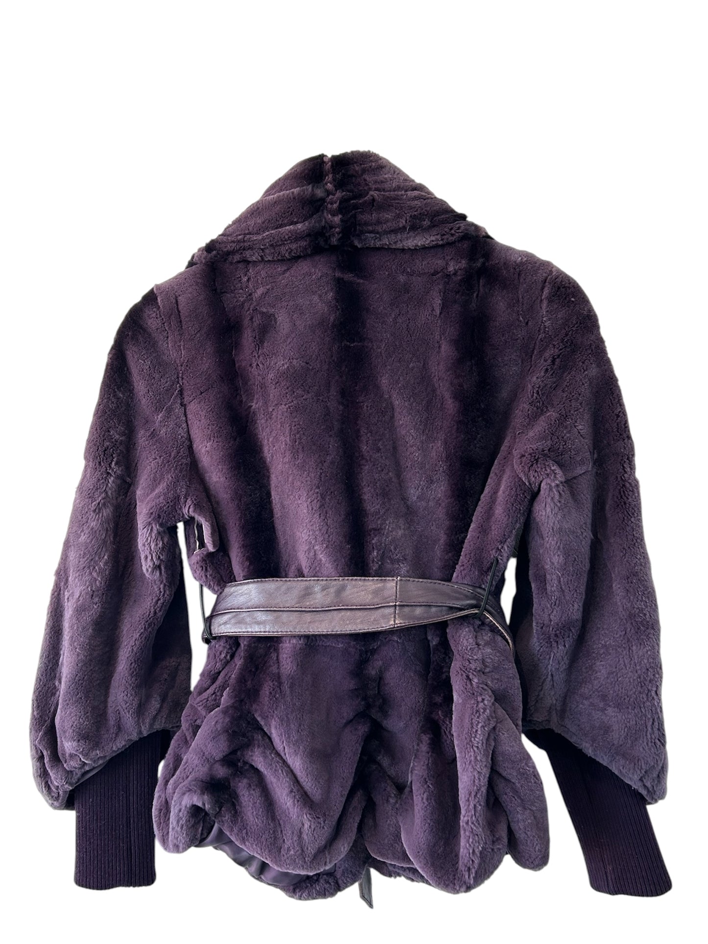 Purple Rex Rabbit Fur Coat
